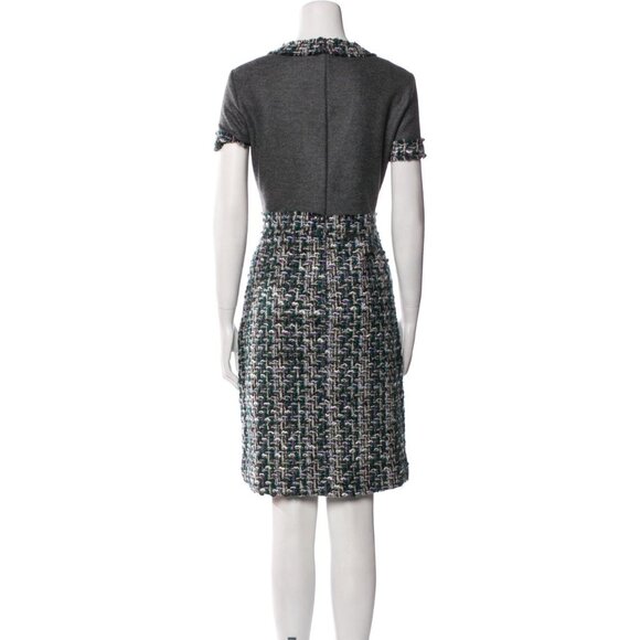 Carolina Herrera Wool Blend Tweed & Knit Dress Size 4 – Classic & Elegant - Picture 3 of 15
